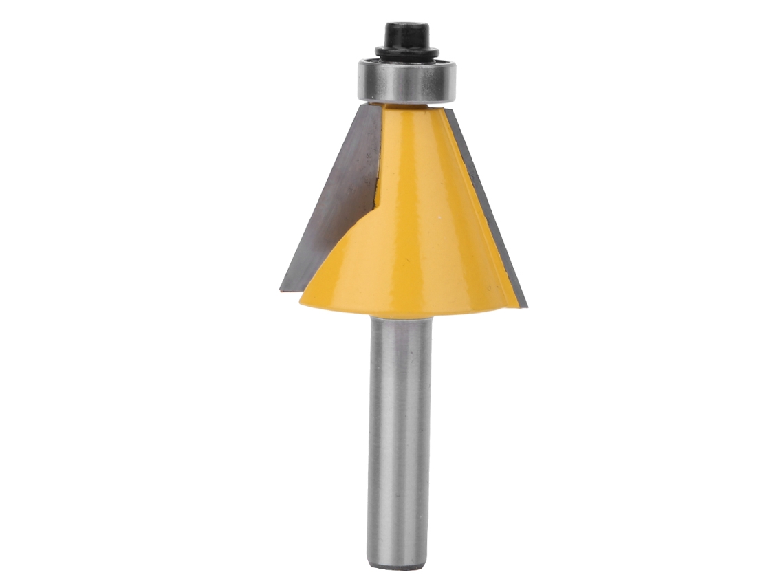 Fresa Biselada De 22,5° Con Rodamiento, Vástago De 8 Mm, Aleación Yg6, Para Madera Y Mdf - Herramienta De Carpintero