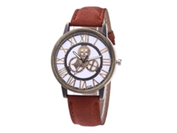 Reloj De Pulsera Unisex Zhoulianfa Casual Con Correa De Denim Café Oscuro