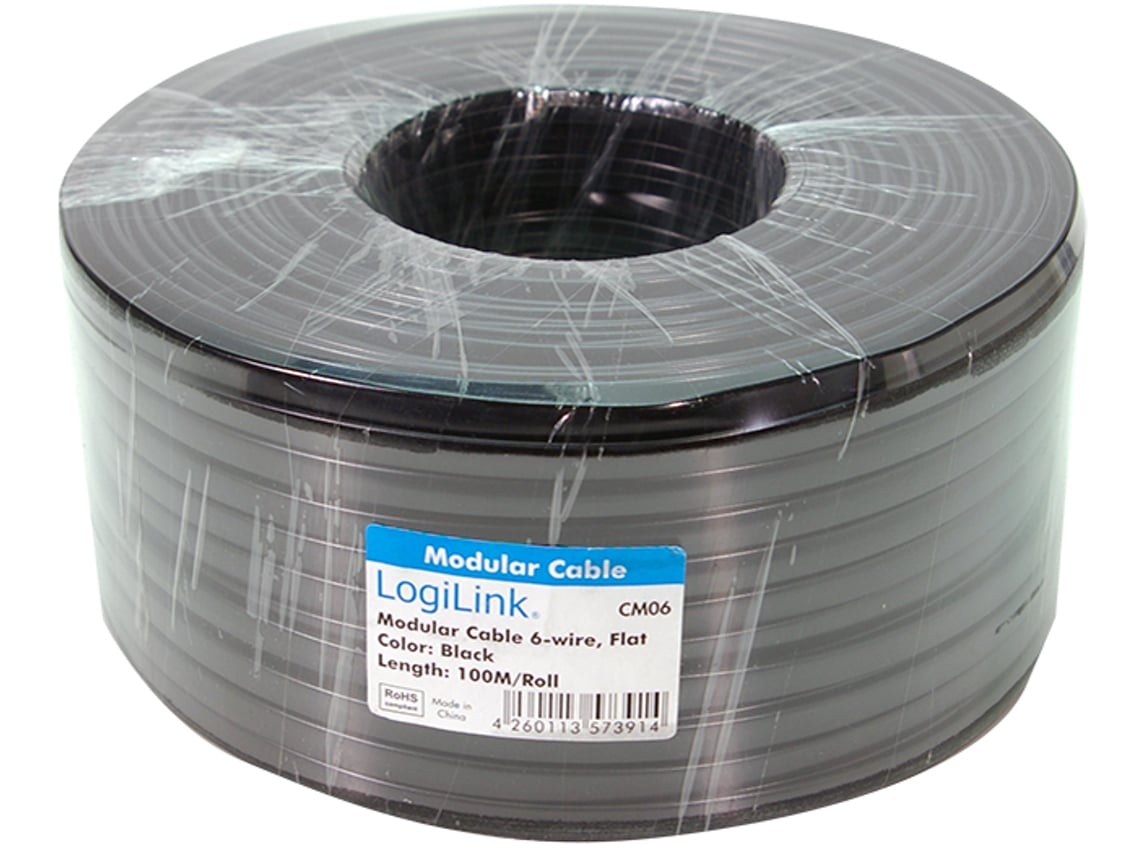 Cable Telefónico Logilink 100 M 6 Núcleos Plano Blanco LOGILINK PROFESSIONAL