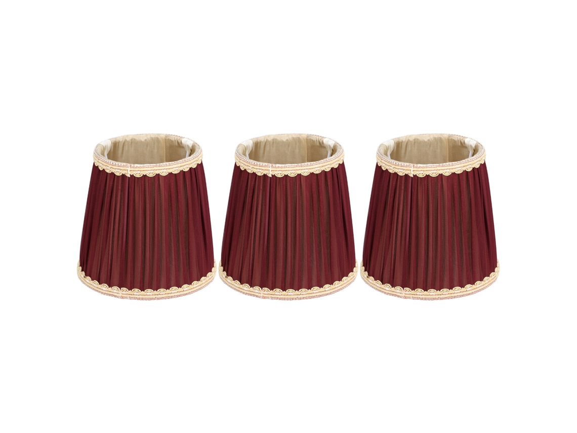 2026-3pcs Abajur De Tela Rojo Vino Moderno Clip On Para Lámparas De Pared, Mesa Y Veladora