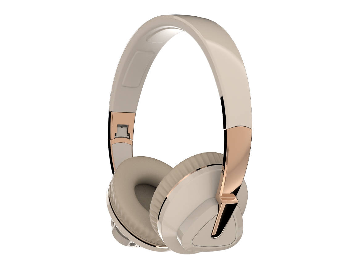 Auriculares Inalámbricos Bluetooth (beige), Plegables, Compatibles Con Conexión Por Cable.