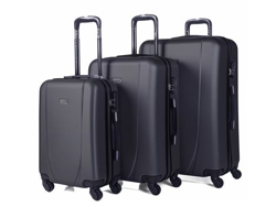 Conjunto de 3 Maletas De Viaje ITACA ABS Negro (75 x 50 x 30 cm - 35/70/100 L)