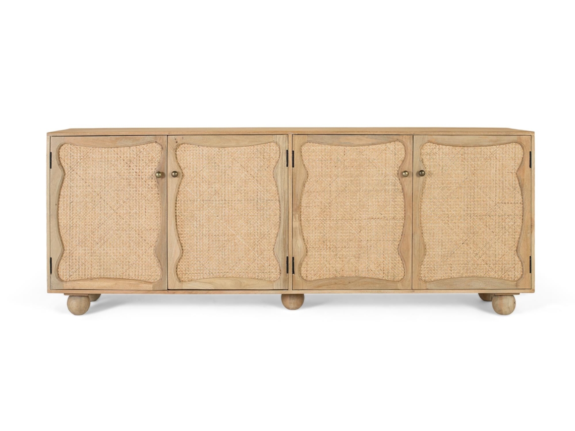 Aparador GINER Y COLOMER de madera de mango con 4 puertas y diseño artesanal.