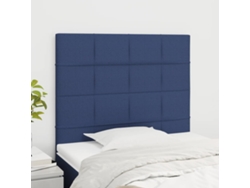 Cabeceros 2 Unidades De Tela Azul 100x5x78/88 Cm