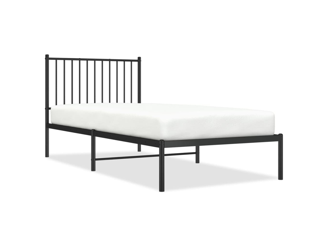 Maison Exclusive - Estructura Cama Sin Colchón Con Cabecero Metal Negro 90x200 Cm