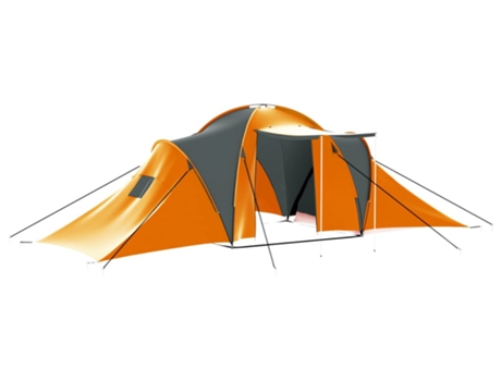 Tienda de campaña 9 personas VIDAXL tela gris y naranja