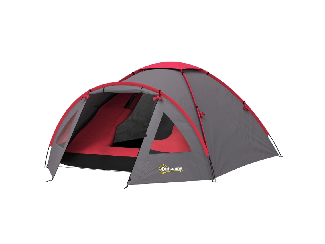 Tienda De Campaña Tipo Domo Ligera, Estable E Impermeable Para 3 Personas Con Protección Uv 50, Toldo, Puerta, Ventana Y Suelo.