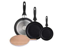 Juego De 3 Sartenes Ø16ø20ø24cm Wellhome Y Tabla De Cortar
