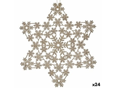Conjunto de Adornos de Navidad KRIST Adorno Navideño Estrella Beige - 24un (31.5x0.1X32cm)