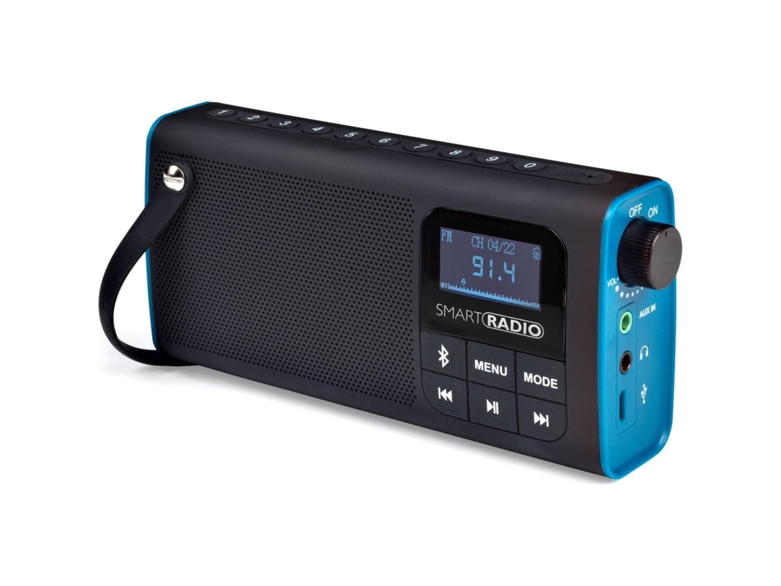 Radio Fm Portátil, Altavoz Bluetooth, Batería Recargable Y Reproductor De Audio Con Tarjeta Sd