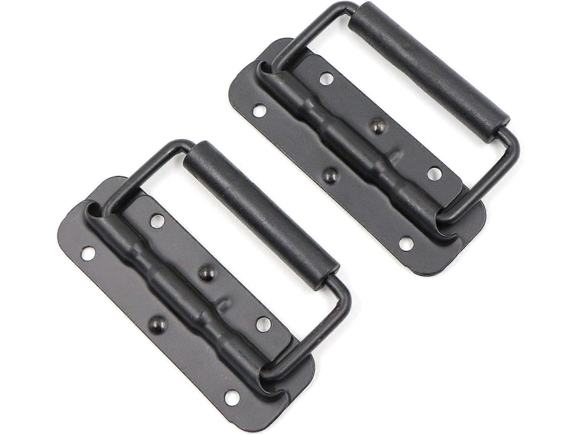 Mango Plegable 2 En Negro 140mm Hierro Calidad Alta Resorte Retroceso Aislamiento Antideslizante Para Cajas Herramientas