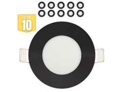 Conjunto de 10 losas LED 3W 2700K 110LM Negro IP20