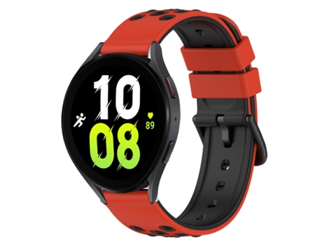 Correa de reloj inteligente para Samsung Galaxy Watch5 40 mm 20 mm Silicona bicolor (negro + verde lima)