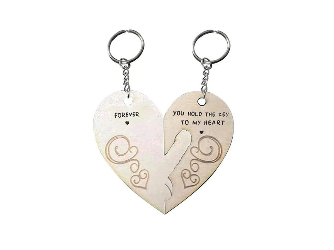 2026-2 Colgantes Llavero Corazón Pareja Suave Ligero Madera Material Duradero Regalo Amor Eterno