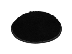 Alfombrilla Redonda Antiderrame Para Baño/dormitorio, Suave, 60 Cm, Forro Polar Coral, Negra.