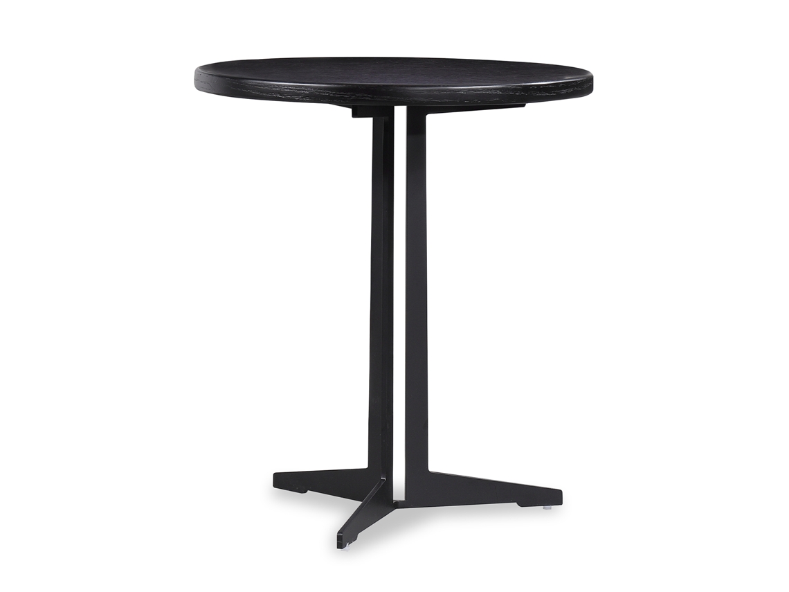 Mesa Auxiliar Redonda PÄRUMM Big Oslo 50X53 Cm de Madera y Metal Negro
