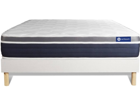 Conjunto de Somier Blanco + Colchón ACTISOM Actilatex Confort (135x190 cm - Látex)