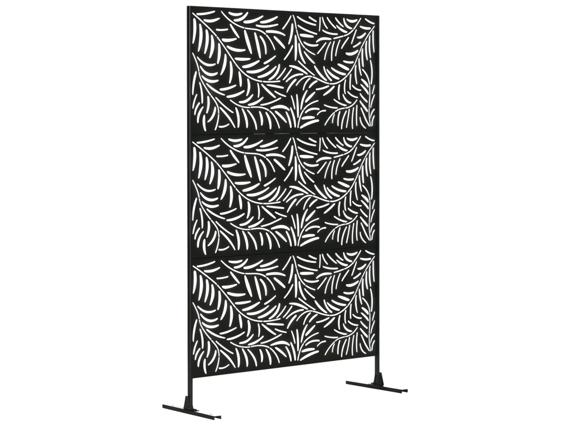 Panel Decorativo Exterior De Acero Con Recortes Que Imitan Ramas De Sauce Negro.