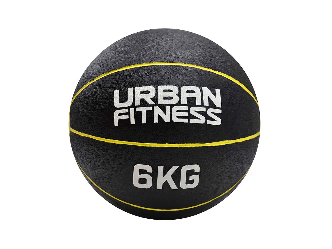Balón medicinal amarillo Urban Fitness de 6 kg para entrenamiento de fuerza