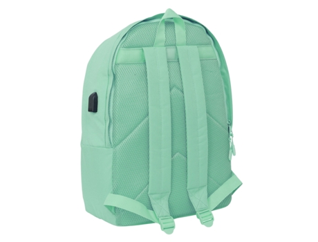 Mochila Escolar SAFTA +usb munich basicos (Turquesa - Poliéster 600D)