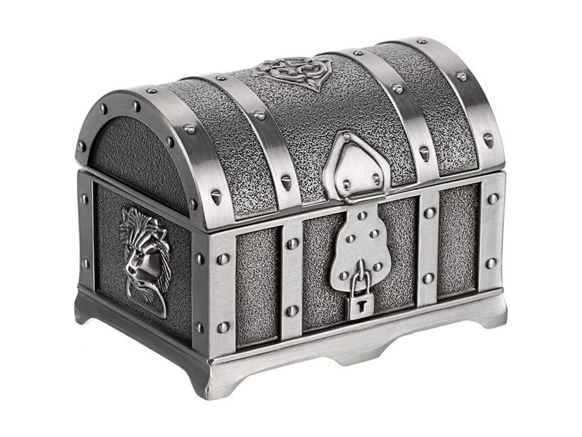 Pequeña Caja De Joyería Metálica Vintage Para Anillos, Pendientes, Collares, Regalo