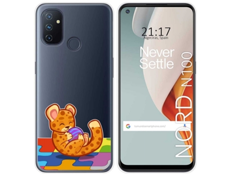 Carcasa OnePlus Nord N100 TUMUNDOSMARTPHONE Dibujos Transparente Multicolor