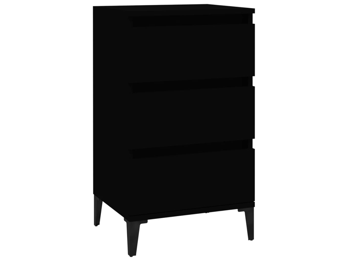 Mesita de Noche VIDAXL (Negro - Madera contrachapada - 40 x 35 x 70 cm)