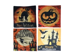 Fundas de cojín con estampado de calabazas de Halloween y cierre de cremallera