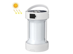 Linterna de emergencia multifuncional para tienda de campaña, recargable con energía solar, LED de alta intensidad para acampar (blanca)