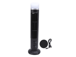 Ventilador De Torre Portátil Sin Aspas Con Luz, Usb, Silencioso, Compacto, Para Escritorio, Hogar, Oficina, Negro.