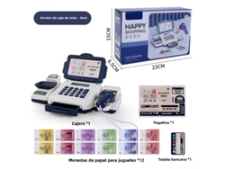 Simulador de caja registradora de supermercado, caja registradora multifuncional, juguete infantil Mdug (azul oscuro)