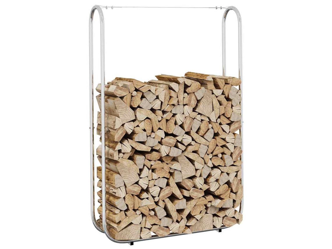 Leñero de acero galvanizado de 100 x 25 x 150 cm LOVELY HOME