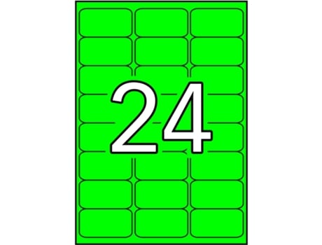 Etiquetas Adhesivas Permanentes en , A4 20 Hojas APLI (Verde - 64 X 33,9 mm)