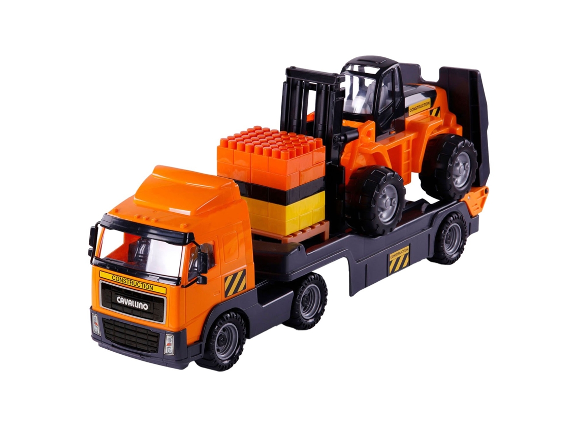 Camión de juguete Cavallino con remolque y carretilla elevadora, escala 1:16 - Cavallino Toys