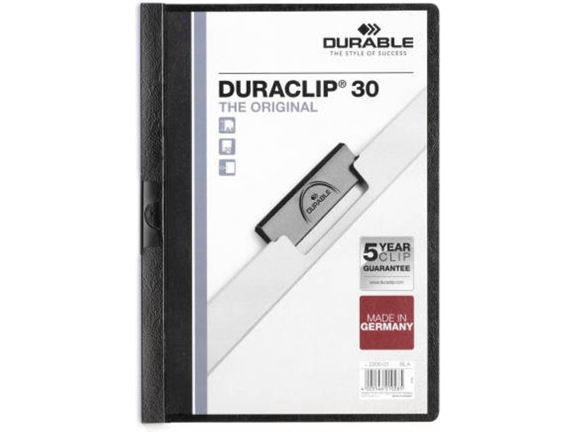 Carpeta DURABLE Duraclip 30 (Negro - PVC - A4)