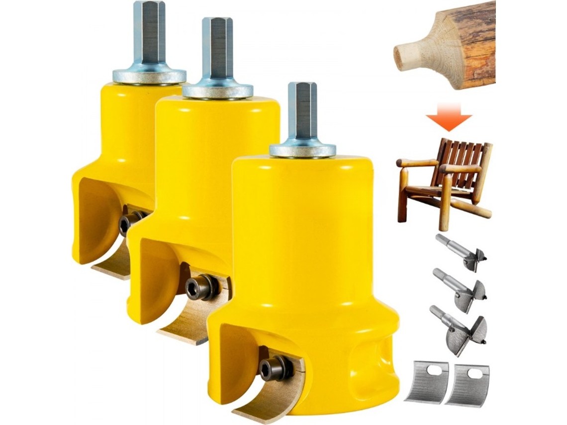 Juego de cortadores de espigas Tekmaquinas de 25,4–50,8 mm con 2 hojas para muebles de madera