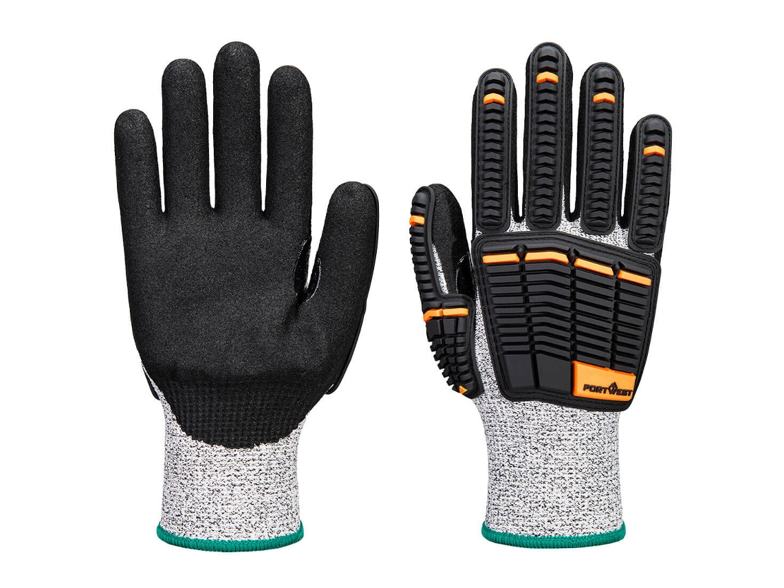 Guante De Nitrilo Esponjoso Impact C13 - Protección Y Comodidad Gris Negro / Xs