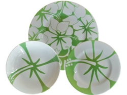 Vajillas Completas STUDIO NOVA Aloha (18 Piezas - Porcelana - Blanco y Verde)