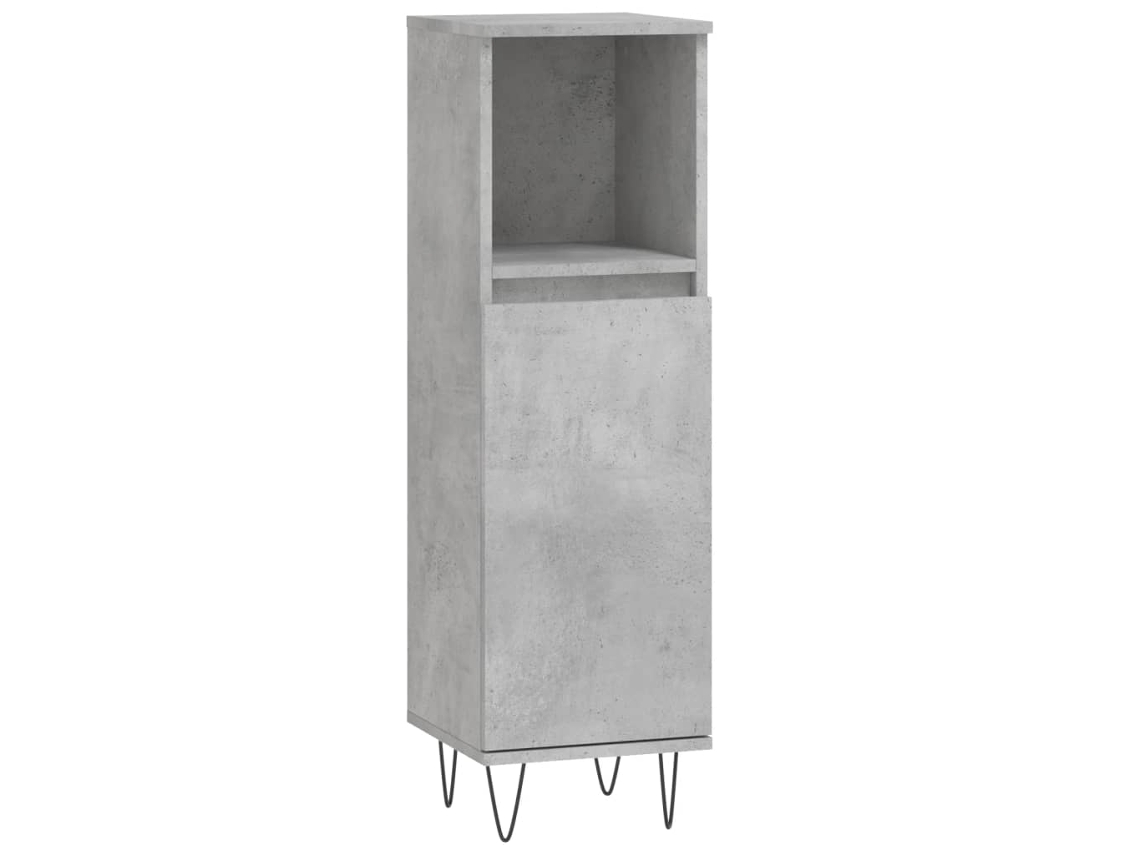 Maison Exclusive - Armario De Baño Madera Contrachapada Gris Hormigón 30x30x100 Cm