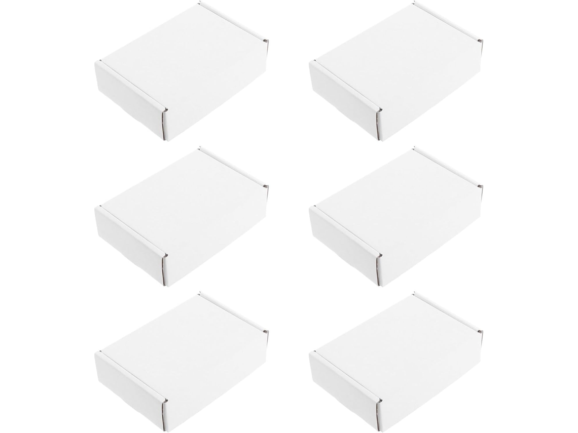 Cajas De Envío Rígidas Blancas De 15x10x4 Cm. Embalaje Rápido. Paquete De 6 Para Envíos