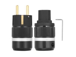 Conector de alimentación con cobre puro y baño de oro de 24 k