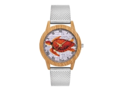Reloj De Cuarzo Unisex Pareja Con Dial De Patrón Animal Y Correa De Acero Redonda (plata)