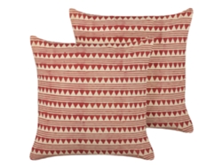 Juego de cojines decorativos BELIANI Deglupta de Algodón Rojo 45x45x10
