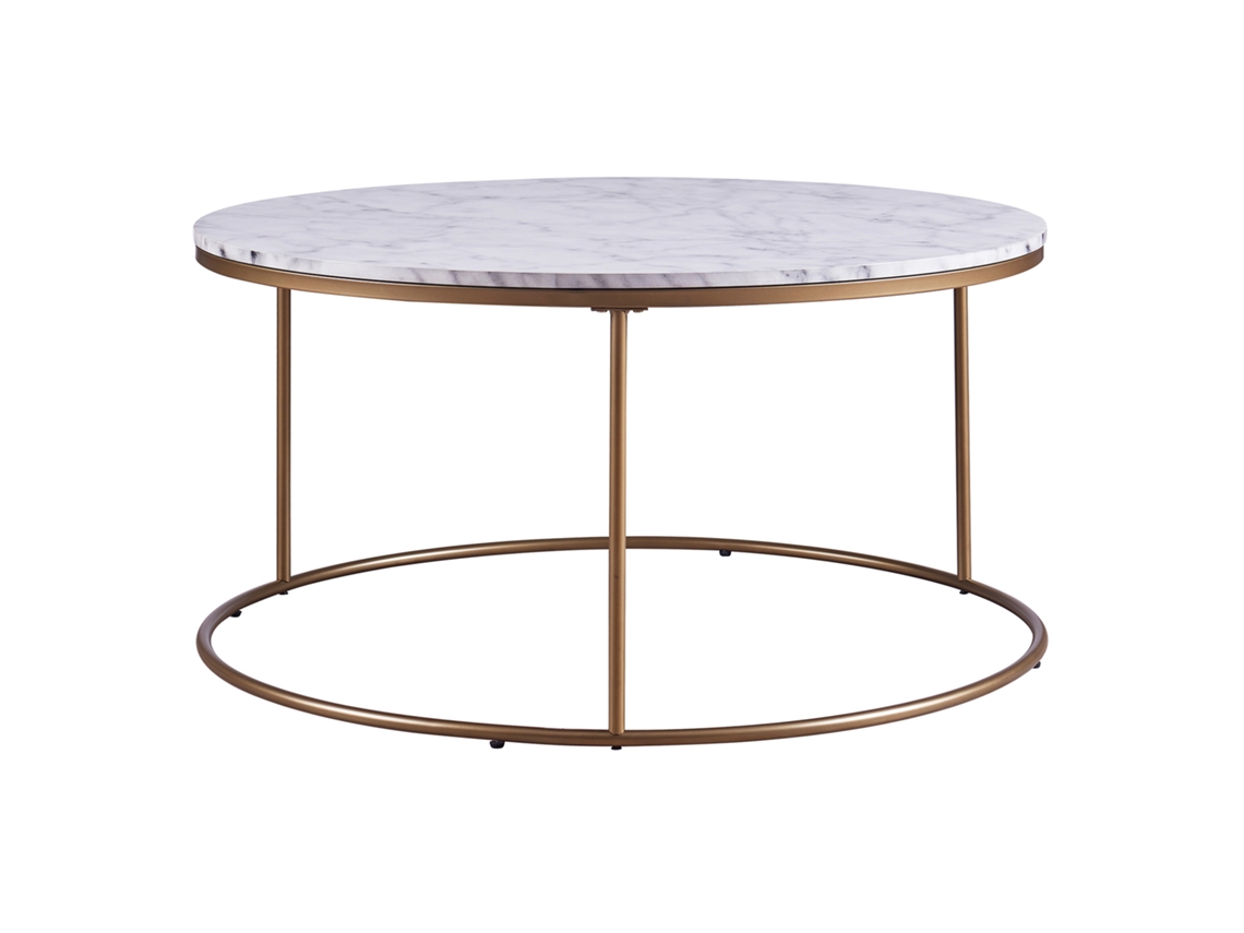 Mesas de Centro TEAMSON HOME (Metal - Blanco - 45,7 cm)