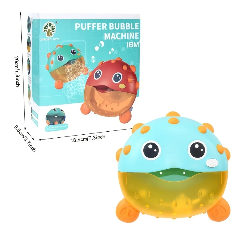 (azul) Juguete máquina de burbujas para el baño del bebé