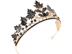 Corona Ligera Con Forma De Hoja De Arce Para Mujer, Diadema Con 6 Puntas De Metal Dorado, Accesorio.