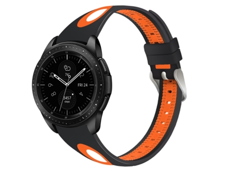 Correa de Silicona flexible para Samsung Galaxy Watch 46mm - negro/naranja