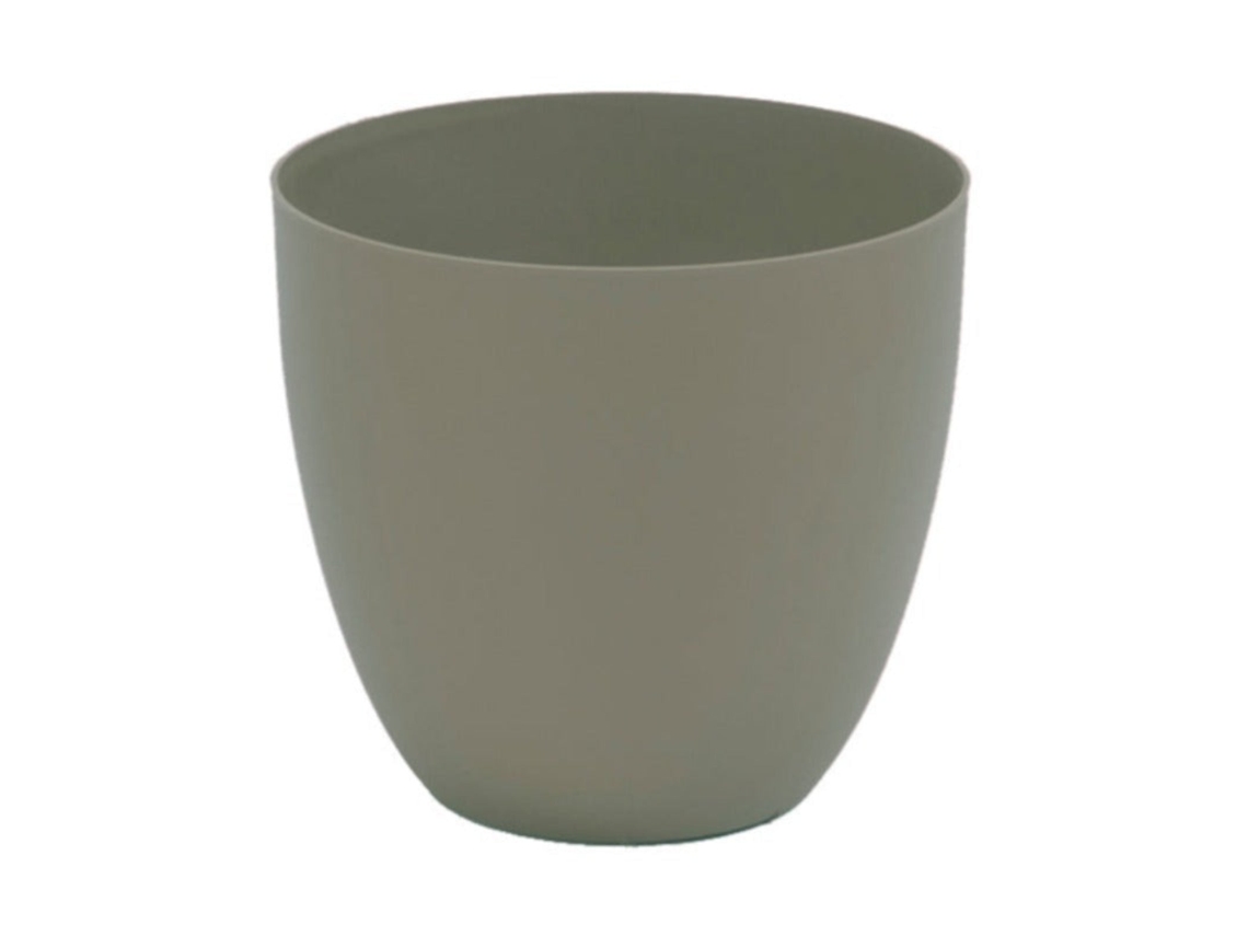 PLASTIKEN TES - Maceta Redonda Cuenco Diámetro 22 cm Capacidad 6L Taupe