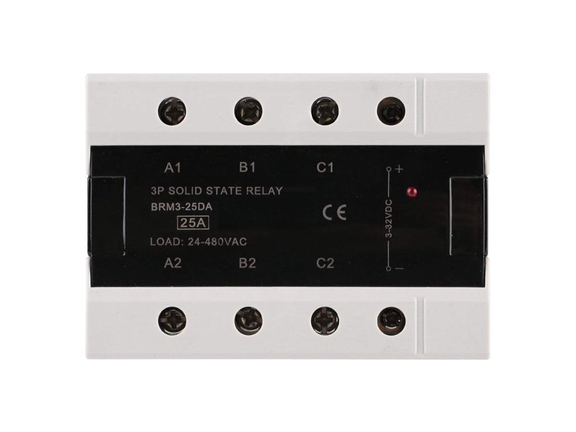Relé de estado sólido trifásico 24-480 VCA Brm3-25da 10 A, modelo 2026