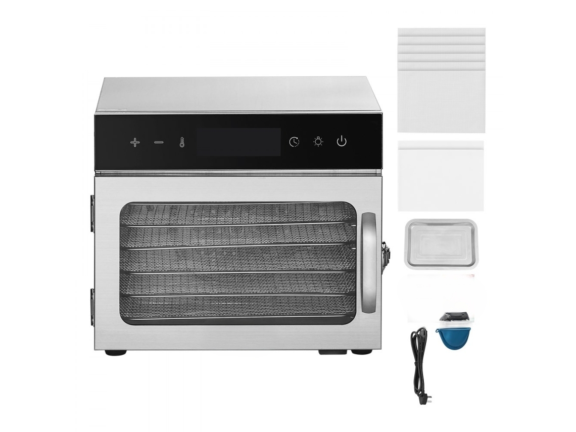 Deshidratador de alimentos Tekmaquinas de 6 bandejas y 400 W con temporizador digital
